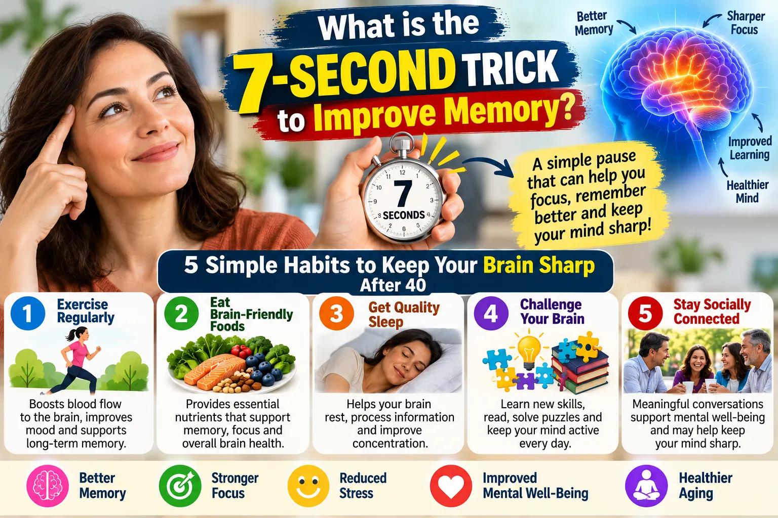 What is the 7 second trick to improve memory?